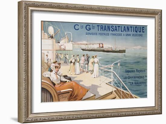 Cie. Gle. Transatlantique, circa 1910-Louis Lessieux-Framed Giclee Print