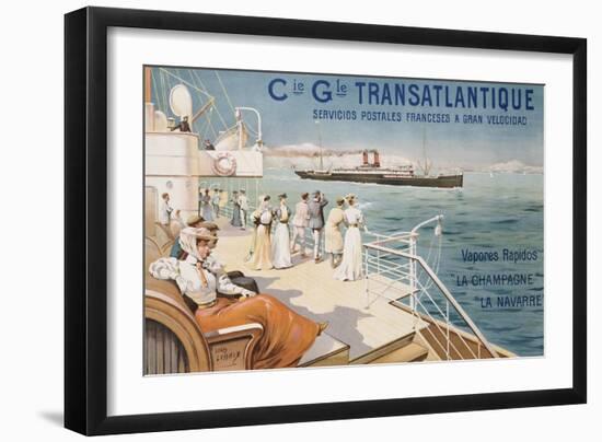 Cie. Gle. Transatlantique, circa 1910-Louis Lessieux-Framed Giclee Print