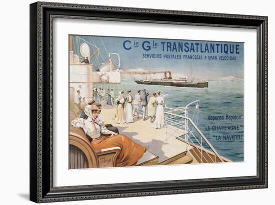 Cie. Gle. Transatlantique, circa 1910-Louis Lessieux-Framed Giclee Print