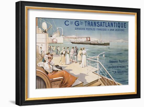 Cie. Gle. Transatlantique, circa 1910-Louis Lessieux-Framed Giclee Print