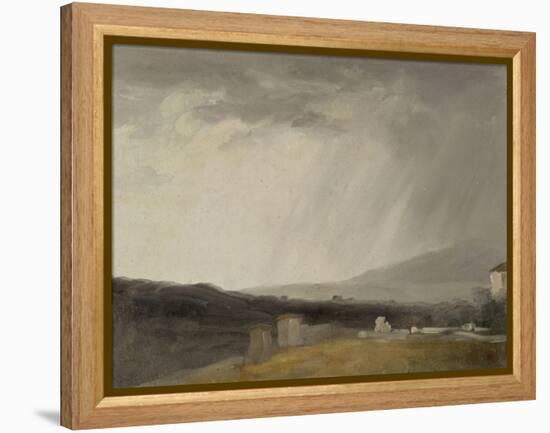 Ciel à la Villa Borghèse : temps de pluie-Pierre Henri de Valenciennes-Framed Premier Image Canvas