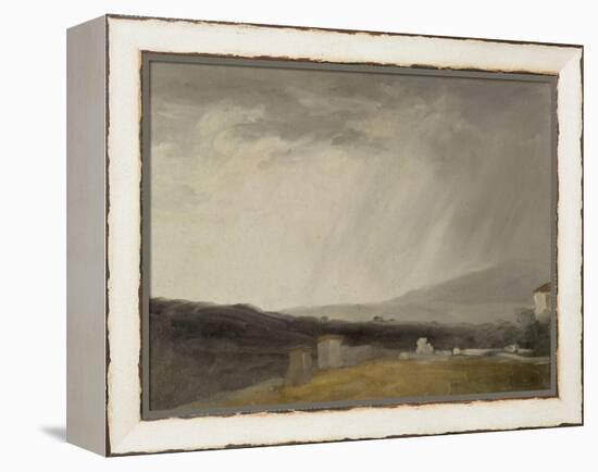 Ciel à la Villa Borghèse : temps de pluie-Pierre Henri de Valenciennes-Framed Premier Image Canvas