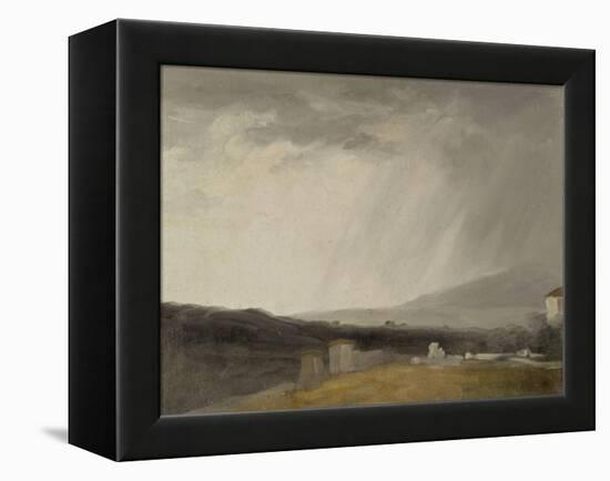 Ciel à la Villa Borghèse : temps de pluie-Pierre Henri de Valenciennes-Framed Premier Image Canvas