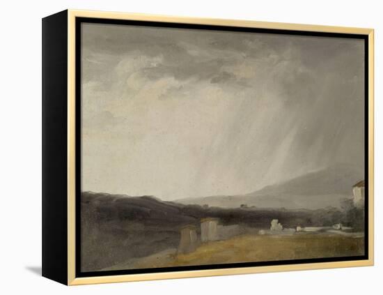 Ciel à la Villa Borghèse : temps de pluie-Pierre Henri de Valenciennes-Framed Premier Image Canvas