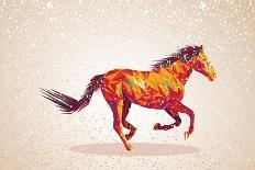 Colorful Abstract Horse Shape-cienpies-Art Print