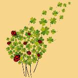 Clover and Ladybugs Spring-Cienpies Design-Art Print