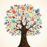 School Education Concept Tree Made with Numbers-Cienpies Design-Art Print