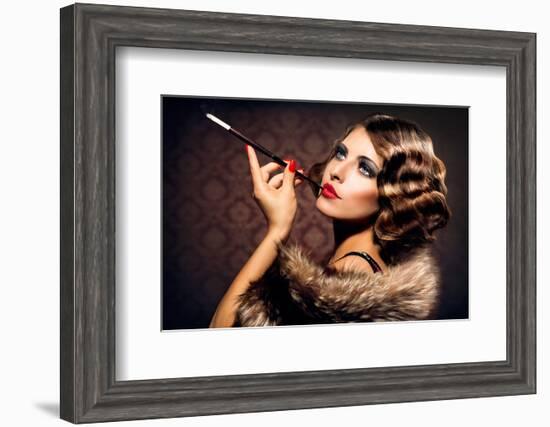 Cigarette Smoking Lady-null-Framed Art Print