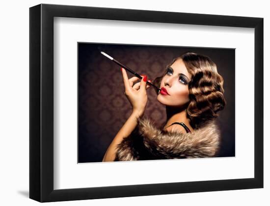 Cigarette Smoking Lady-null-Framed Art Print