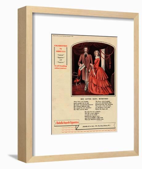 'Cigarettes by Abdulla - Red Letter Days: Betrothed', 1938-Unknown-Framed Giclee Print