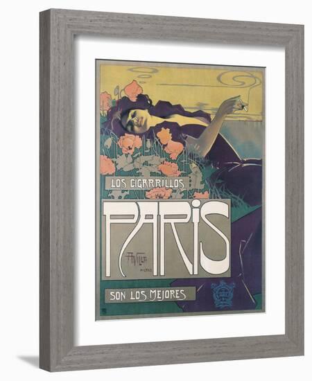 Cigarrillos Paris Son Los Mejores (Paris Cigarillos are the Best!)-Aleardo Villa-Framed Giclee Print