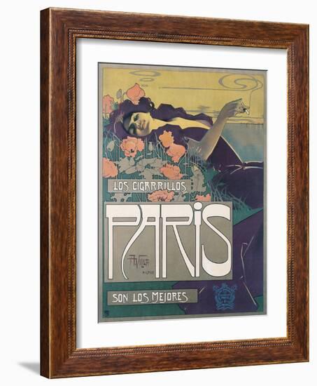 Cigarrillos Paris Son Los Mejores (Paris Cigarillos are the Best!)-Aleardo Villa-Framed Giclee Print