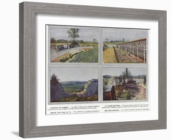 Cimetiere De Chambry, Les Tombes Des Heros, Breche D'Un Obus De 75, Rien N'Est Respecte-Jules Gervais-Courtellemont-Framed Photographic Print