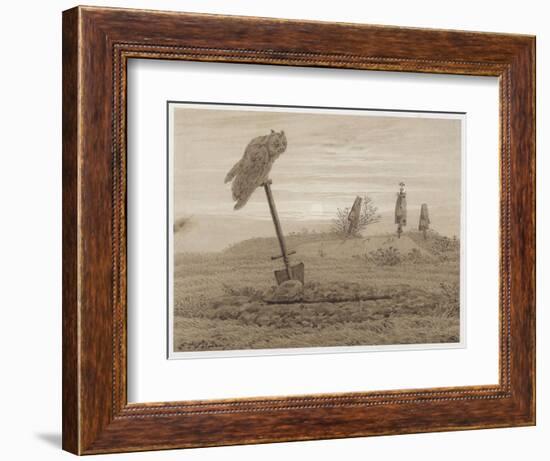 Cimetière sous la lune-Caspar David Friedrich-Framed Giclee Print