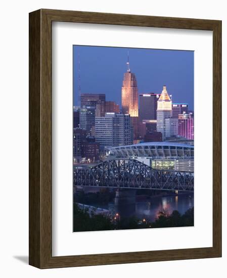 Cincinnati and Ohio Rvier, Ohio, USA-Walter Bibikow-Framed Photographic Print