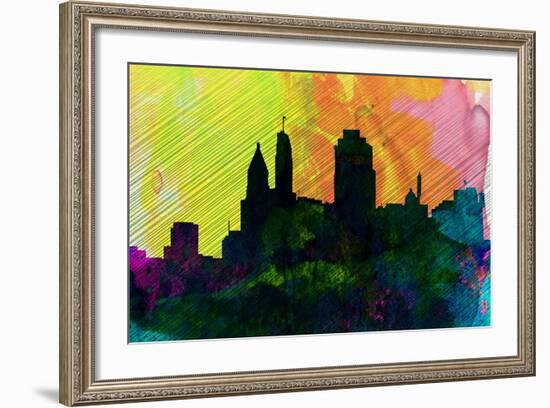 Cincinnati City Skyline-NaxArt-Framed Art Print