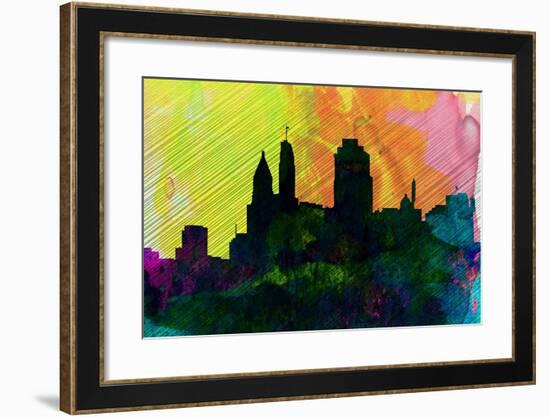 Cincinnati City Skyline-NaxArt-Framed Art Print