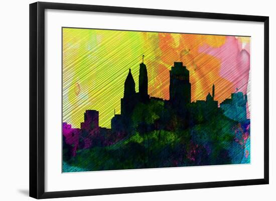 Cincinnati City Skyline-NaxArt-Framed Art Print