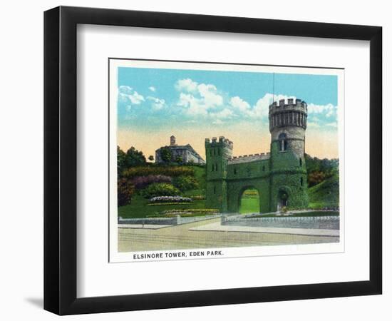 Cincinnati, Ohio - Eden Park Elsinore Tower Scene-Lantern Press-Framed Art Print