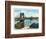 Cincinnati, Ohio - Ohio River, Suspension Bridge View from Kentucky-Lantern Press-Framed Art Print