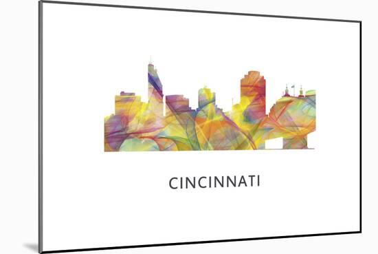 Cincinnati Ohio Skyline-Marlene Watson-Mounted Giclee Print