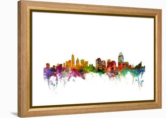 Cincinnati Ohio Skyline-Michael Tompsett-Framed Stretched Canvas