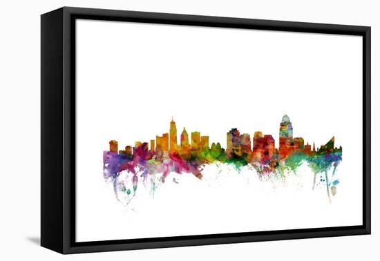 Cincinnati Ohio Skyline-Michael Tompsett-Framed Stretched Canvas