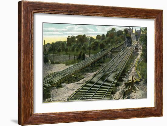 Cincinnati, Ohio - View of the Price Hill Incline Railway-Lantern Press-Framed Art Print