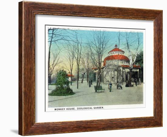 Cincinnati, Ohio - Zoological Gardens Monkey House-Lantern Press-Framed Art Print