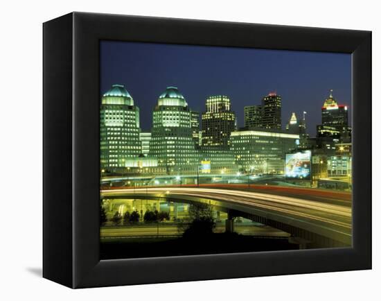 Cincinnati Skyline at Dusk, Ohio, USA-Adam Jones-Framed Premier Image Canvas