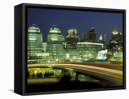 Cincinnati Skyline at Dusk, Ohio, USA-Adam Jones-Framed Premier Image Canvas