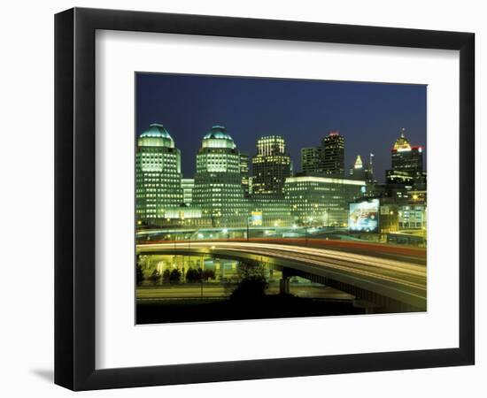 Cincinnati Skyline at Dusk, Ohio, USA-Adam Jones-Framed Photographic Print