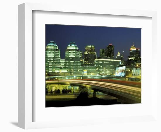 Cincinnati Skyline at Dusk, Ohio, USA-Adam Jones-Framed Photographic Print