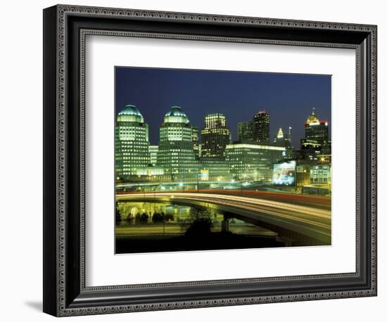 Cincinnati Skyline at Dusk, Ohio, USA-Adam Jones-Framed Photographic Print