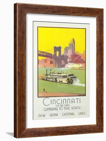 Cincinnati Travel Poster-null-Framed Art Print