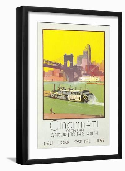 Cincinnati Travel Poster-null-Framed Art Print