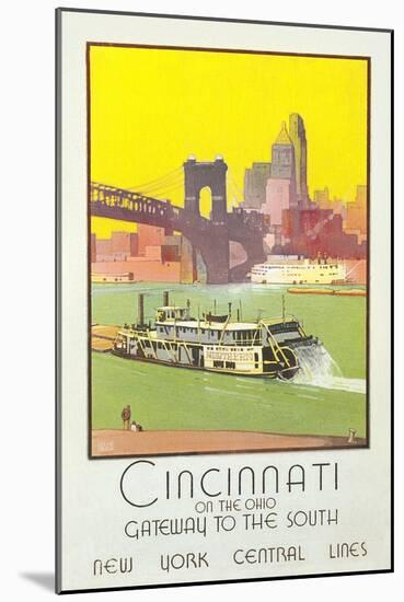 Cincinnati Travel Poster-null-Mounted Art Print