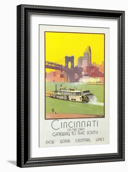 Cincinnati Travel Poster-null-Framed Art Print