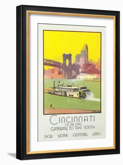 Cincinnati Travel Poster-null-Framed Art Print