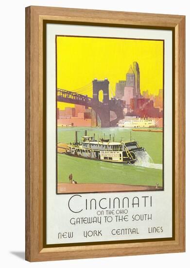 Cincinnati Travel Poster-null-Framed Stretched Canvas