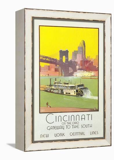 Cincinnati Travel Poster-null-Framed Stretched Canvas