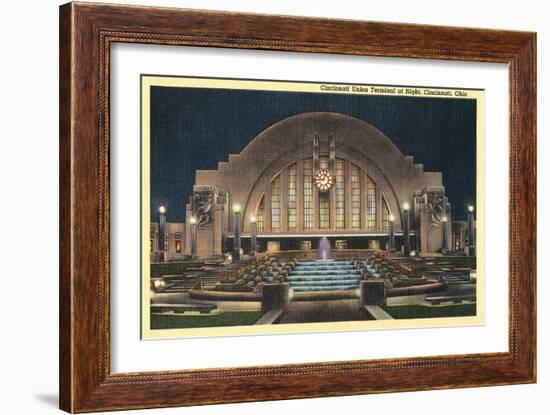 Cincinnati Union Terminal at Night, Cincinnati, Ohio-null-Framed Art Print