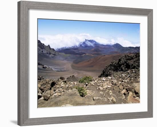 Cinder Cone and Iron-Rich Lava Weathered to Brown Oxide in the Crater of Haleakala-Robert Francis-Framed Photographic Print