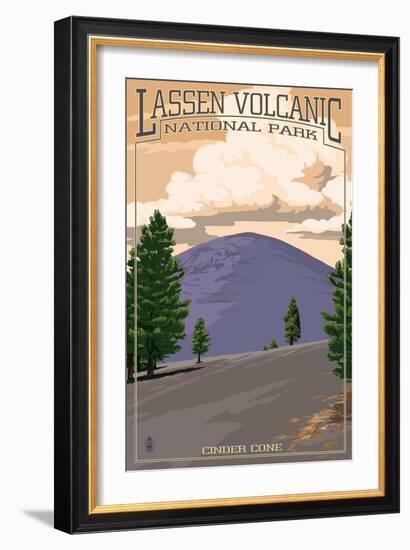 Cinder Cone - Lassen Volcanic National Park, CA-Lantern Press-Framed Art Print