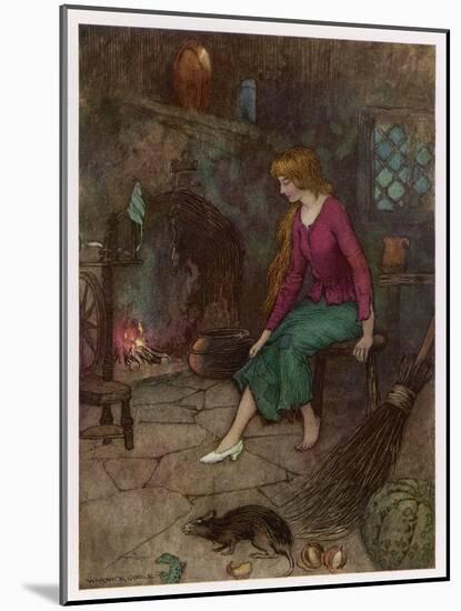 Cinderella by the Fireside-Warwick Goble-Mounted Art Print