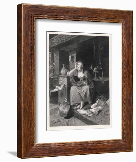 Cinderella Sits Forlornly Next to a Lamp and Cauldron-Harry Payne-Framed Art Print