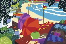 Sand Castles And Beach Umbrellas-Cindy Wider-Giclee Print