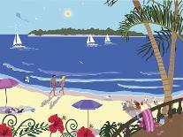 Sand Castles And Beach Umbrellas-Cindy Wider-Framed Giclee Print