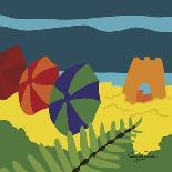 Sand Castles And Beach Umbrellas-Cindy Wider-Framed Giclee Print
