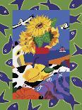 Lime With Purple Fish Repeat-Cindy Wider-Giclee Print